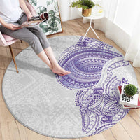 Traditional Polynesian Art Tattoos Round Carpet Purple Color - Polynesian Pride