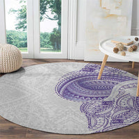 Traditional Polynesian Art Tattoos Round Carpet Purple Color - Polynesian Pride