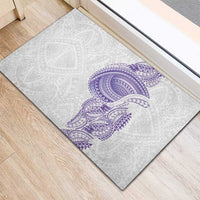 Traditional Polynesian Art Tattoos Rubber Doormat Purple Color LT03 - Polynesian Pride