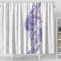 Traditional Polynesian Art Tattoos Shower Curtain Purple Color - Polynesian Pride