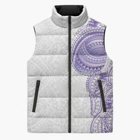Traditional Polynesian Art Tattoos Sleeveless Puffer Jacket Purple Color LT03 Unisex Purple - Polynesian Pride