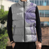 Traditional Polynesian Art Tattoos Sleeveless Puffer Jacket Purple Color LT03 - Polynesian Pride