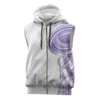 Traditional Polynesian Art Tattoos Sleeveless Zip Hoodie Purple Color LT03 Purple - Polynesian Pride