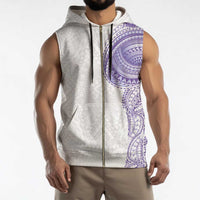 Traditional Polynesian Art Tattoos Sleeveless Zip Hoodie Purple Color LT03 - Polynesian Pride