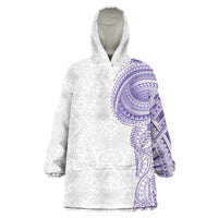 Traditional Polynesian Art Tattoos Wearable Blanket Hoodie Purple Color LT03 One Size Purple - Polynesian Pride