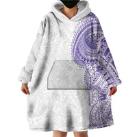 Traditional Polynesian Art Tattoos Wearable Blanket Hoodie Purple Color LT03 - Polynesian Pride