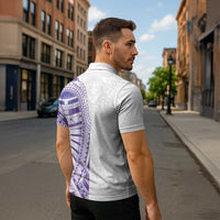 Traditional Polynesian Art Tattoos Zipper Polo Shirt Purple Color LT03 - Polynesian Pride