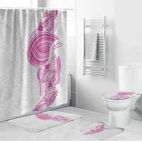 Traditional Polynesian Art Tattoos Bathroom Set Pink Color - Polynesian Pride