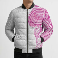 Traditional Polynesian Art Tattoos Bomber Puffer Jacket Pink Color LT03 - Polynesian Pride