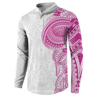 Traditional Polynesian Art Tattoos Button Sweatshirt Pink Color LT03 - Polynesian Pride