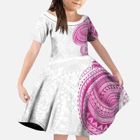 Traditional Polynesian Art Tattoos Family Matching Mermaid Dress and Hawaiian Shirt Pink Color - Polynesian Pride