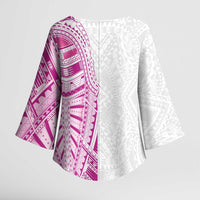 Traditional Polynesian Art Tattoos Kimono Sleeve Blouse Pink Color LT03 - Polynesian Pride