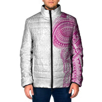 Traditional Polynesian Art Tattoos Padded Jacket Pink Color LT03 Men Pink - Polynesian Pride