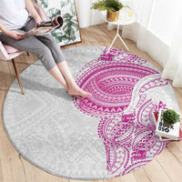 Traditional Polynesian Art Tattoos Round Carpet Pink Color - Polynesian Pride