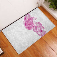 Traditional Polynesian Art Tattoos Rubber Doormat Pink Color LT03 - Polynesian Pride