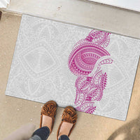 Traditional Polynesian Art Tattoos Rubber Doormat Pink Color LT03 - Polynesian Pride