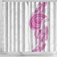 Traditional Polynesian Art Tattoos Shower Curtain Pink Color - Polynesian Pride