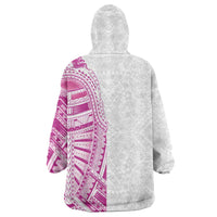 Traditional Polynesian Art Tattoos Wearable Blanket Hoodie Pink Color LT03 - Polynesian Pride