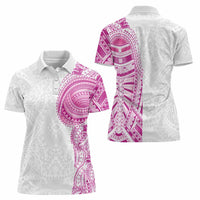 Traditional Polynesian Art Tattoos Women Polo Shirt Pink Color - Polynesian Pride