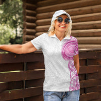 Traditional Polynesian Art Tattoos Women Polo Shirt Pink Color - Polynesian Pride