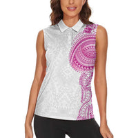 Traditional Polynesian Art Tattoos Women Sleeveless Polo Shirt Pink Color LT03 - Polynesian Pride