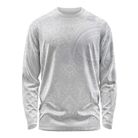 Lotu Tamaiti Long Sleeve Shirt Traditional Samoan Art Tattoos LT03 Unisex White - Polynesian Pride