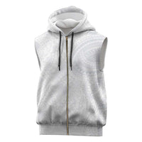 Lotu Tamaiti Sleeveless Zip Hoodie Traditional Samoan Art Tattoos LT03 White - Polynesian Pride