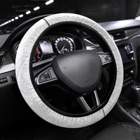 Lotu Tamaiti Steering Wheel Cover Traditional Samoan Art Tattoos LT03 Universal Fit White - Polynesian Pride