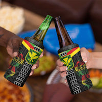 Kanaka Maoli Running 4 in 1 Can Cooler Tumbler Kakau Pattern with Kanaka Maoli Flag Color