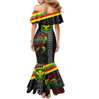 Kanaka Maoli Running Family Matching Mermaid Dress and Hawaiian Shirt Kakau Pattern with Kanaka Maoli Flag Color