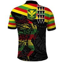Kanaka Maoli Running Polo Shirt Kakau Pattern with Kanaka Maoli Flag Color
