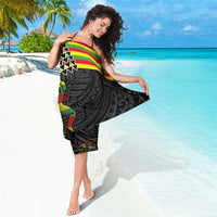 Kanaka Maoli Running Sarong Kakau Pattern with Kanaka Maoli Flag Color