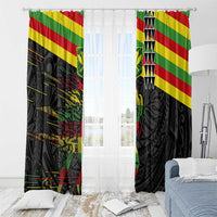 Kanaka Maoli Running Window Curtain Kakau Pattern with Kanaka Maoli Flag Color