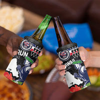 Honolulu Running Race 4 in 1 Can Cooler Tumbler Hawaii Marathon Kakau Art with Hibiscus and National Flag Style