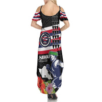 Honolulu Running Race Summer Maxi Dress Hawaii Marathon Kakau Art with Hibiscus and National Flag Style