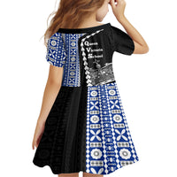 Fiji Queen Victoria School Kid Short Sleeve Dress Tapa and Polynesian Tribal Pattern Half Style LT03 - Polynesian Pride