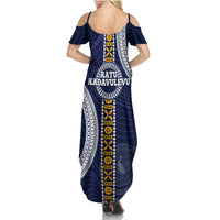 Fiji Ratu Kadavulevu School Family Matching Summer Maxi Dress and Hawaiian Shirt Tapa and Polynesian Tribal Pattern LT03 - Polynesian Pride