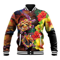 Hawaiian Sea Animals Love Couple Baseball Jacket Aloha Sunset Symphony LT03 Unisex Black - Polynesian Pride