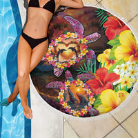 Hawaiian Sea Animals Love Couple Beach Blanket Aloha Sunset Symphony LT03 - Polynesian Pride