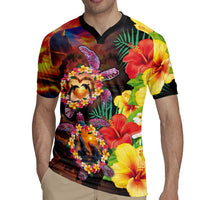 Hawaiian Sea Animals Love Couple Rugby Jersey Aloha Sunset Symphony LT03 - Polynesian Pride