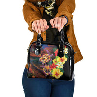Hawaiian Sea Animals Love Couple Shoulder Handbag Aloha Sunset Symphony LT03 One Size Black - Polynesian Pride