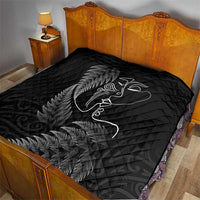 New Zealand Valentine's Day Quilt Silver Fern and Line Art Love Couple