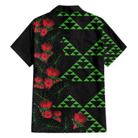 Hawaiian Green Kakau Art Tattoo-Ohia Lehua and Taro Leaves Family Matching Tank Maxi Dress and Hawaiian Shirt