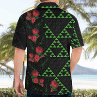 Hawaiian Green Kakau Art Tattoo-Ohia Lehua and Taro Leaves Hawaiian Shirt