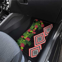 Aotearoa Tukutuku Motif Car Mats Pohutukawa and Fern Leaves LT03 - Polynesian Pride