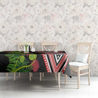 Aotearoa Tukutuku Motif Tablecloth Pohutukawa and Fern Leaves LT03 - Polynesian Pride