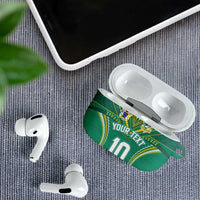 Custom Cook Islands Rugby AirPods Case Tatau Art Sport Style Green Color LT03 - Polynesian Pride