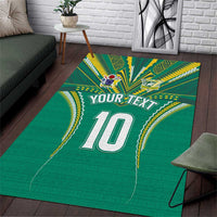 Custom Cook Islands Rugby Area Rug Tatau Art Sport Style Green Color LT03 Green - Polynesian Pride