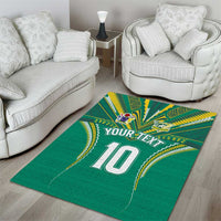 Custom Cook Islands Rugby Area Rug Tatau Art Sport Style Green Color LT03 - Polynesian Pride
