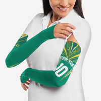 Custom Cook Islands Rugby Arm Sleeves Tatau Art Sport Style Green Color LT03 - Polynesian Pride